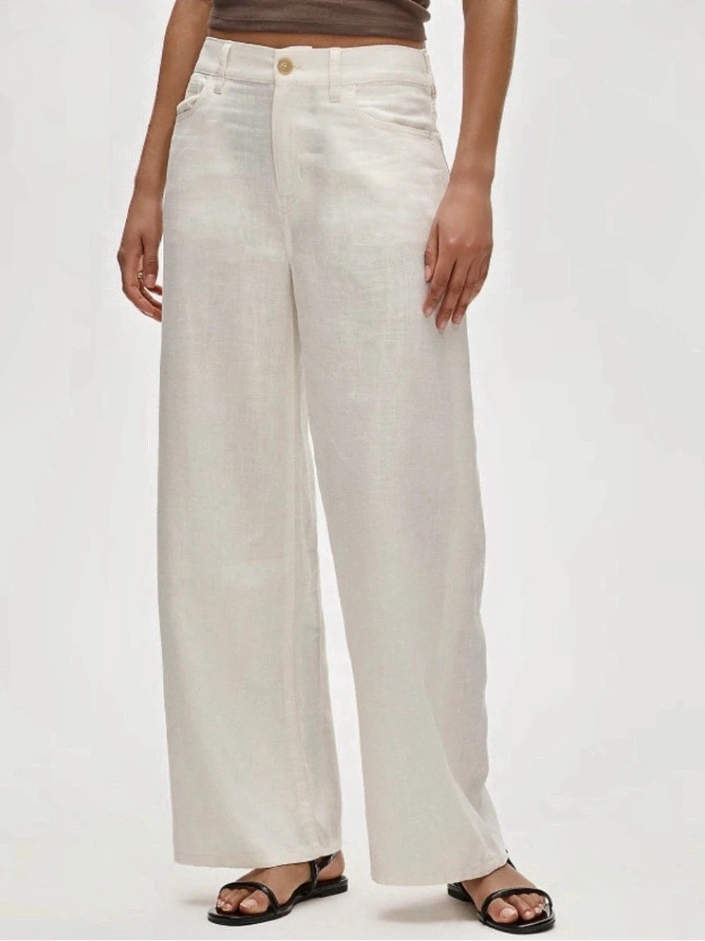 J.Crew Wide Leg Linen Blend Pants Size 26 NWT